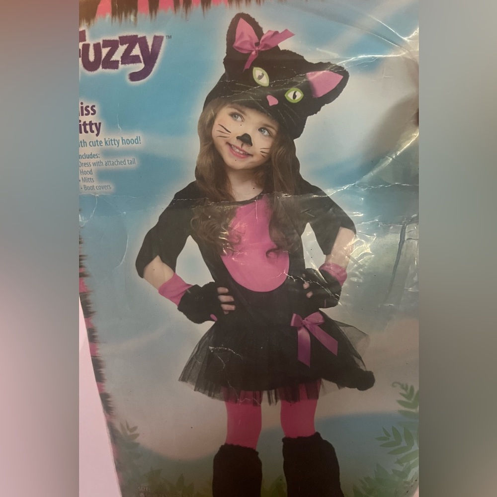 New Fuzzy Miss Kitty w/ cute hood small 24 months to 2T Halloween Costume